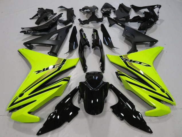 Billigste Honda CBR500R Motorrad Verkleidung 2013-2015 - Neon Gelb Glanzendes Schwarz