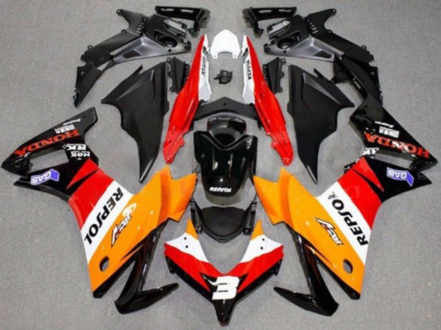 Billigste Honda CBR500R Motorrad Verkleidung 2013-2015 - Orange Weiss Rot Glanzendes Schwarz Repsol