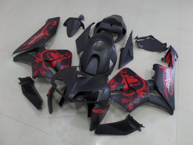 Billigste Honda CBR600RR Motorrad Verkleidung 2005-2006 - Matt Schwarz Matt Rot Gear