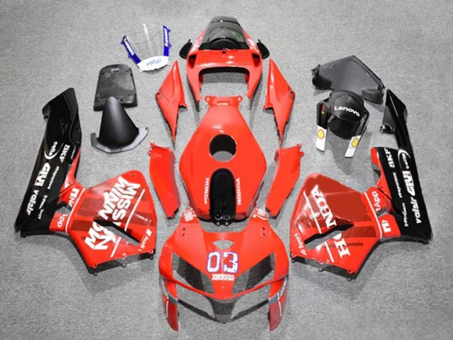 Billigste Honda CBR600RR Motorrad Verkleidung 2005-2006 - Rot Schwarz Weiss 03