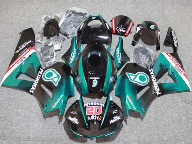 Billigste Honda CBR600RR Motorrad Verkleidung 2013-2023 - Blau Grun Blau Glanzendes Schwarz Petronas 20