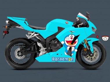 Billigste Honda CBR600RR Motorrad Verkleidung 2013-2023 - Hellblau Doraemon