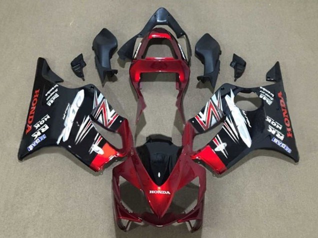 Billigste Honda CBR600 F4i Motorrad Verkleidung 2001-2003 - Bonbon Rot Glanzendes Schwarz