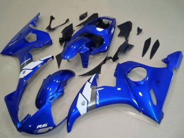 Billigste Yamaha YZF R6 Motorrad Verkleidung 2003-2004 - Blau Weiss OEM Stil