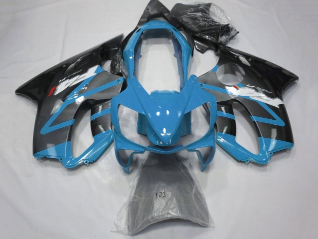 Billigste Honda CBR600 F4i Motorrad Verkleidung 2004-2007 - Hellblau Grau Glanzendes Schwarz