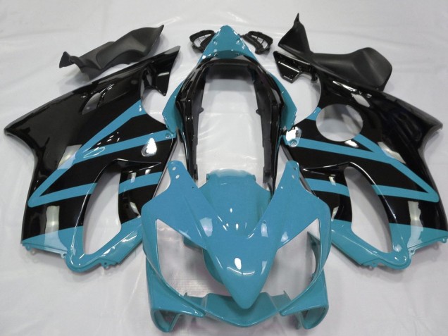 Billigste Honda CBR600 F4i Motorrad Verkleidung 2004-2007 - Hellblau Glanzendes Schwarz
