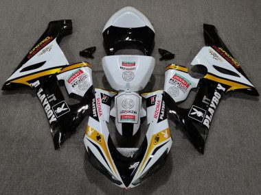Billigste Kawasaki ZX6R Motorrad Verkleidung 2005-2006 - Weiss Schwarz Gold Rot Rizoma Playboy