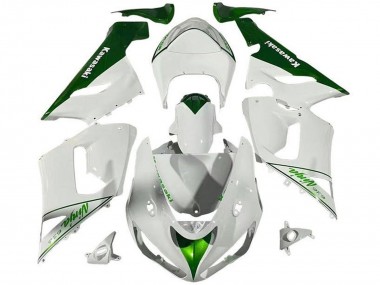 Billigste Kawasaki ZX6R Motorrad Verkleidung 2005-2006 - Weiss Grun