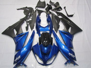Billigste Kawasaki ZX6R Motorrad Verkleidung 2007-2008 - Blau Matt Schwarz Weiss