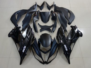 Billigste Kawasaki ZX6R Motorrad Verkleidung 2007-2008 - Matt Schwarz Glanzendes Schwarz Weiss