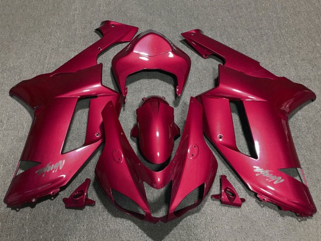 Billigste Kawasaki ZX6R Motorrad Verkleidung 2007-2008 - Rot Chrome