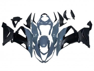 Billigste Kawasaki ZX6R Motorrad Verkleidung 2013-2018 - Grau Matt Schwarz