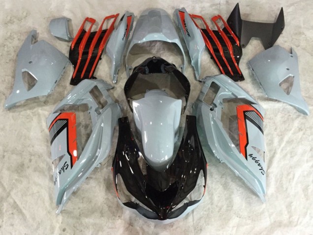 Billigste Kawasaki ZX6R Motorrad Verkleidung 2013-2018 - Nardo Grau Rot Schwarz