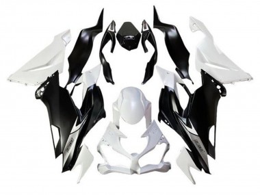 Billigste Kawasaki ZX6R Motorrad Verkleidung 2019-2022 - Weiss Matt Schwarz