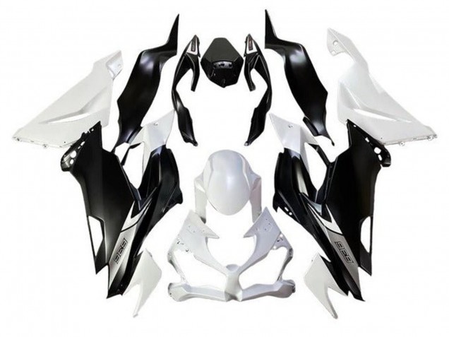Billigste Kawasaki ZX6R Motorrad Verkleidung 2019-2022 - Weiss Matt Schwarz