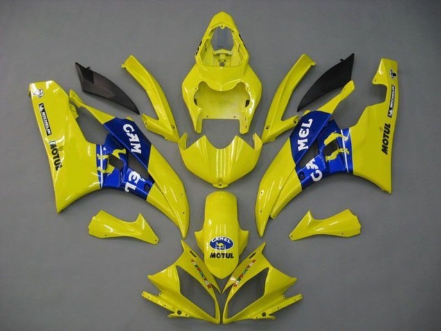 Billigste Yamaha YZF R6 Motorrad Verkleidung 2006-2007 - Gelb Blau Motul Michelin Kamel