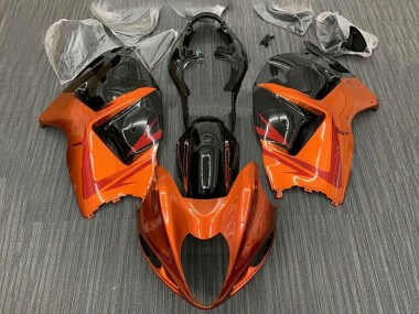 Billigste Suzuki GSXR1000 Motorrad Verkleidung 1996-2007 - Orange Schwarz Rot