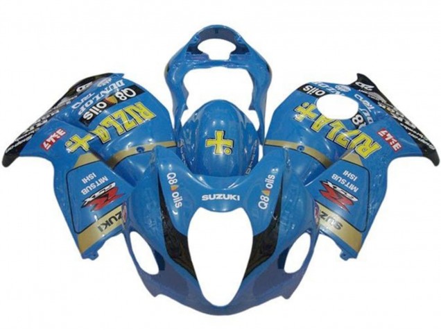 Billigste Suzuki GSXR1000 Motorrad Verkleidung 1996-2007 - Blau Gold Schwarz Rizla