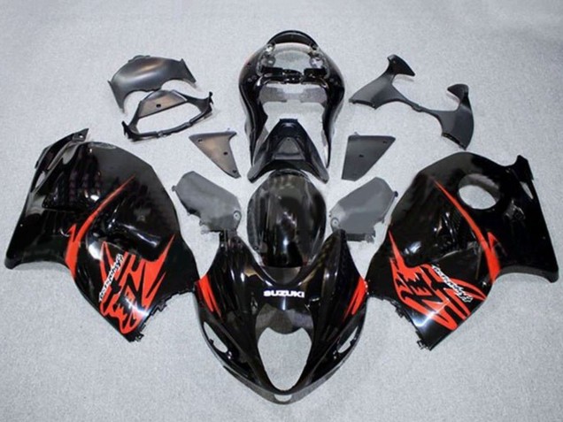 Billigste Suzuki GSXR 1300 Hayabusa Motorrad Verkleidung 1996-2007 - Glanzendes Schwarz Rot
