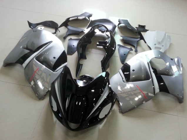 Billigste Suzuki GSXR 1300 Hayabusa Motorrad Verkleidung 1996-2007 - Glanzendes Schwarz Silber Chrome