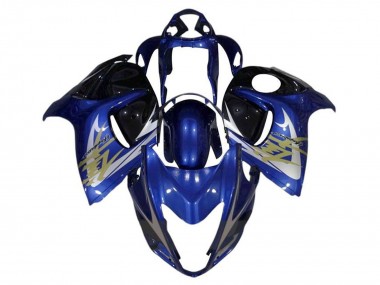 Billigste Suzuki GSXR 1300 Hayabusa Motorrad Verkleidung 2008-2020 - Blau Weiss Gold