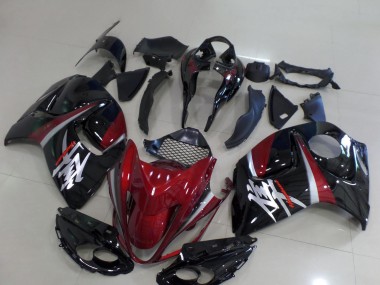 Billigste Suzuki GSXR 1300 Hayabusa Motorrad Verkleidung 2008-2020 - Dunkel Rot Schwarz Silber