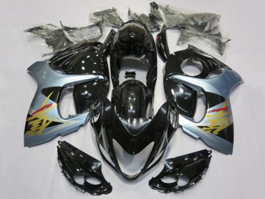 Billigste Suzuki GSXR 1300 Hayabusa Motorrad Verkleidung 2008-2020 - Glanzendes Schwarz Hellblau Gold
