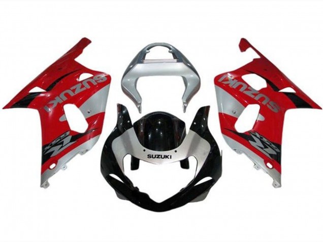Billigste Suzuki GSXR1000 Motorrad Verkleidung 2000-2002 - Silber Rot Schwarz