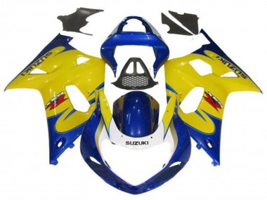Billigste Suzuki GSXR1000 Motorrad Verkleidung 2000-2002 - Gelb Blau Tribal