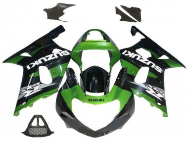 Billigste Suzuki GSXR1000 Motorrad Verkleidung 2000-2002 - Grun Glanzendes Schwarz Grau Weiss