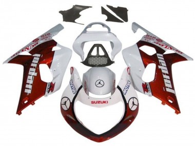 Billigste Suzuki GSXR1000 Motorrad Verkleidung 2000-2002 - Weiss Rot Jordan