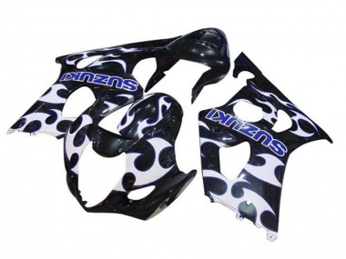 Billigste Suzuki GSXR 1000 Motorrad Verkleidung 2003-2004 - Schwarz Weiss Blau Tribal