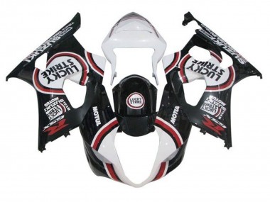 Billigste Suzuki GSXR 1000 Motorrad Verkleidung 2003-2004 - Weiss Schwarz Rot Lucky Strike