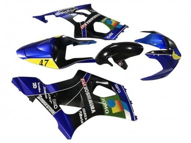 Billigste Suzuki GSXR 1000 Motorrad Verkleidung 2003-2004 - Blau Gelb Schwarz JOMO