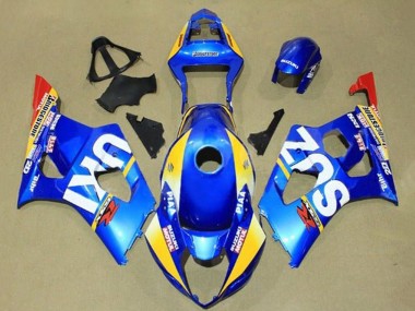 Billigste Suzuki GSXR 1000 Motorrad Verkleidung 2003-2004 - Blau Gelb Rot Weiss Motul