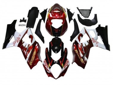 Billigste Suzuki GSXR 1000 Motorrad Verkleidung 2005-2006 - Schwarz Rot Weiss Gold