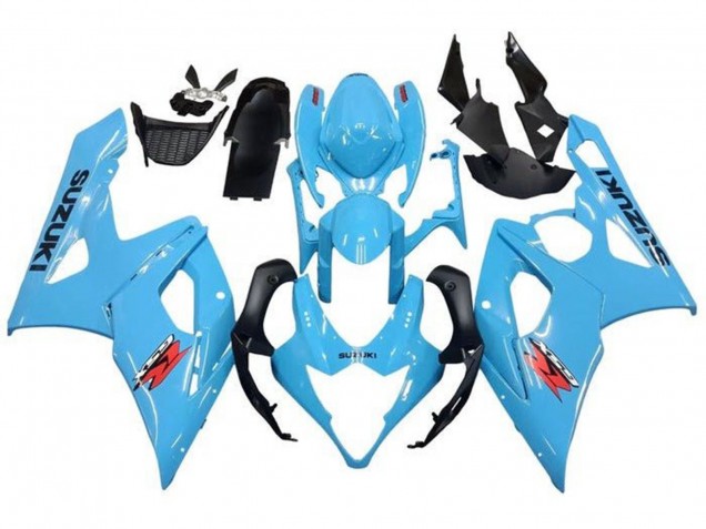 Billigste Suzuki GSXR 1000 Motorrad Verkleidung 2005-2006 - Hellblau Schwarz Rot