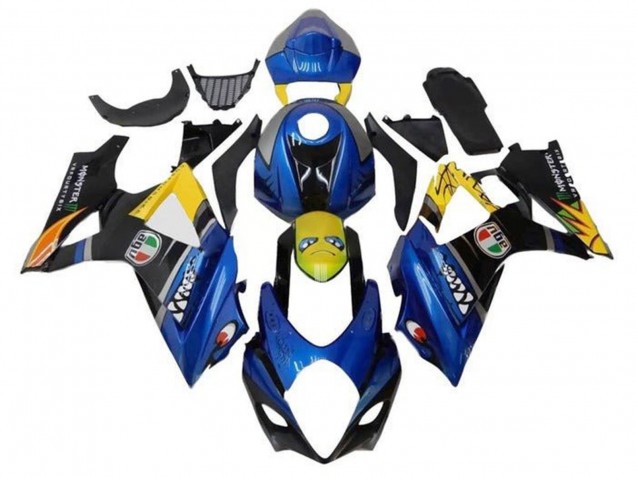 Billigste Suzuki GSXR 1000 Motorrad Verkleidung 2005-2006 - Blau Gelb Schwarz Hai
