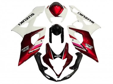 Billigste Suzuki GSXR 1000 Motorrad Verkleidung 2005-2006 - Weiss Bonbon Rot Schwarz