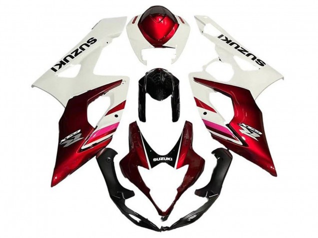 Billigste Suzuki GSXR 1000 Motorrad Verkleidung 2005-2006 - Weiss Bonbon Rot Schwarz