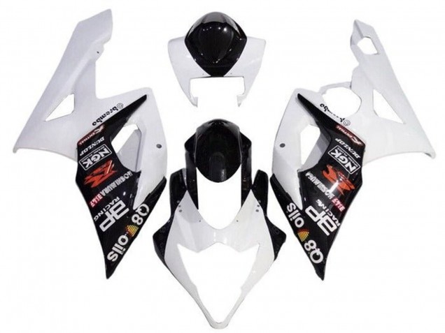 Billigste Suzuki GSXR 1000 Motorrad Verkleidung 2005-2006 - Weiss Schwarz Brembo