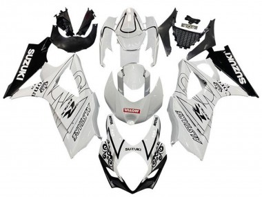 Billigste Suzuki GSXR 1000 Motorrad Verkleidung 2005-2006 - Weiss Schwarz Corona Motul