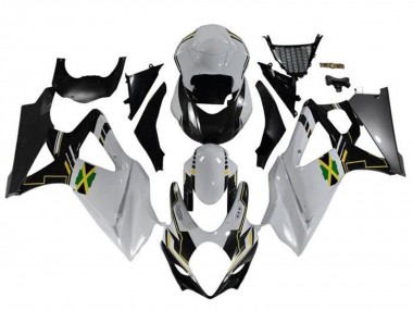 Billigste Suzuki GSXR 1000 Motorrad Verkleidung 2005-2006 - Weiss Schwarz Gelb Jamaica
