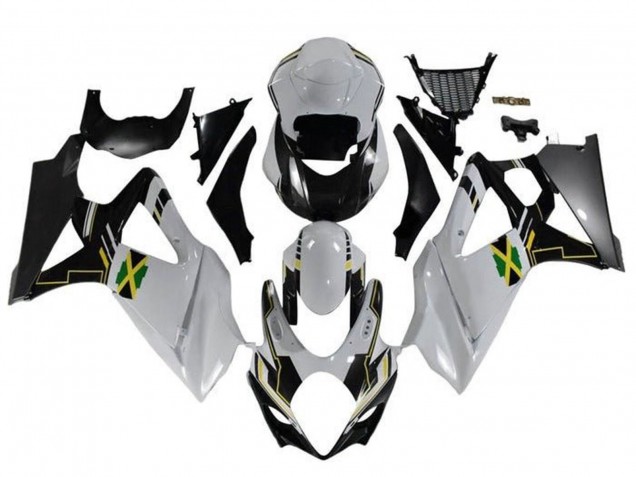 Billigste Suzuki GSXR 1000 Motorrad Verkleidung 2005-2006 - Weiss Schwarz Gelb Jamaica