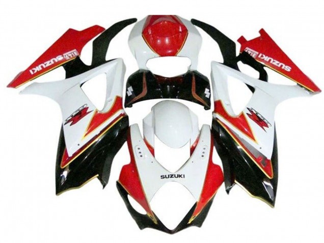 Billigste Suzuki GSXR 1000 Motorrad Verkleidung 2005-2006 - Weiss Rot Schwarz Gold