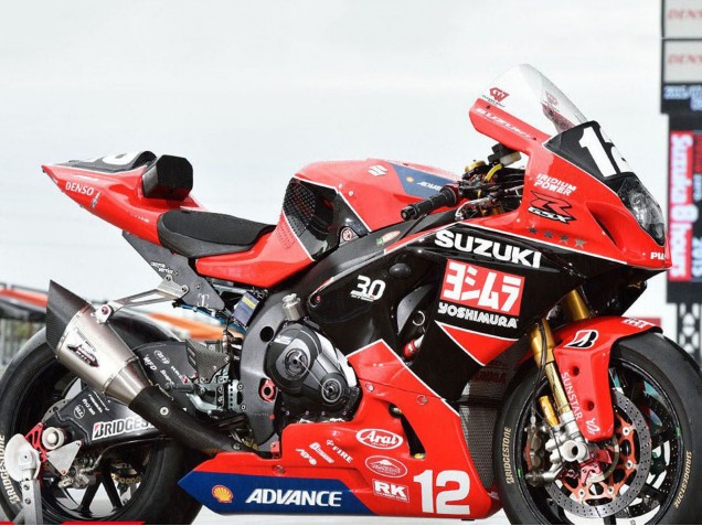 Billigste Suzuki GSXR1000 Motorrad Verkleidung 2017-2024 - Rot Schwarz Weiss Yoshimura