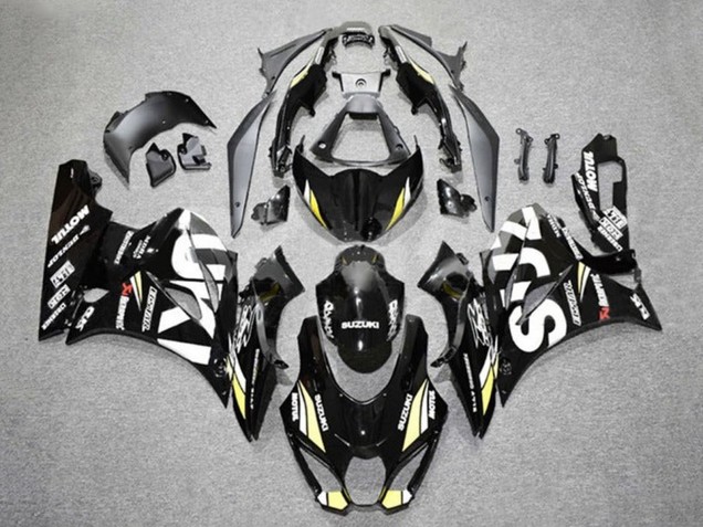 Billigste Suzuki GSXR1000 Motorrad Verkleidung 2017-2024 - Schwarz Weiss Gelb