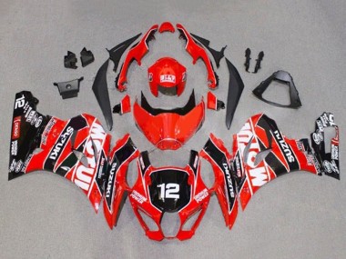 Billigste Suzuki GSXR1000 Motorrad Verkleidung 2017-2024 - Rot Weiss Schwarz Motul 12