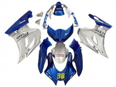 Billigste Suzuki GSXR1000 Motorrad Verkleidung 2017-2024 - Blau Silber Motul 36