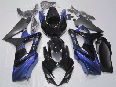 Billigste Suzuki GSXR 1000 Motorrad Verkleidungen Kit 2007-2008 - Glanzendes Schwarz Matt Schwarz